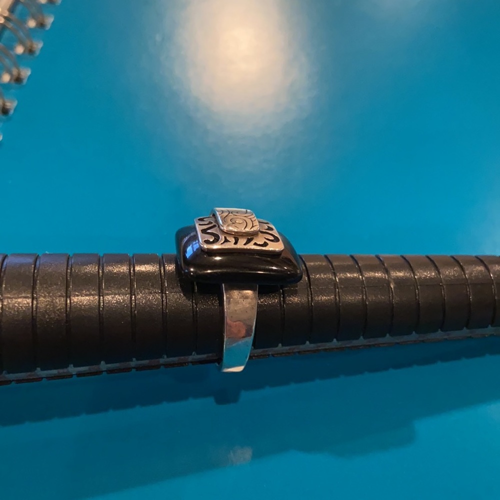 Silpada Ring .925 Sterling Silver Black Agate - image 2